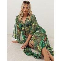 Yours Curve Chiffon Maxi Kimono - Black