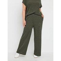 Yours Curve Knitted Trouser Co-Ord - Green