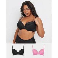 Yours Curve 2 Pack Padded Plunge Bra - Multi
