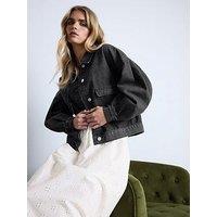 Pixiegirl Petite Balloon Sleeve Denim Jacket