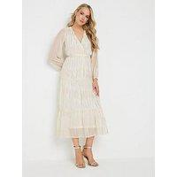 Long Tall Sally Jacquard Midaxi Dress - White