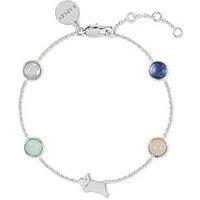 Radley Silver Plated Multi Stone Jumping Dog Charm Bracelet