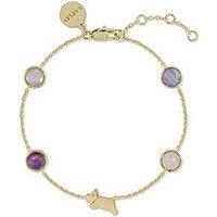 Radley 18Ct Gold Plated Multi Stone Jumping Dog Charm Bracelet