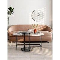 Decortie Cuddle Set Of 2 Coffee Tables - Marble/Grey