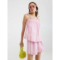 River Island Stripe Cami Top - Medium Pink