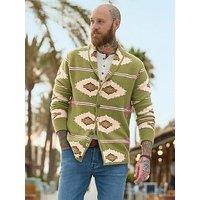 Joe Browns Amazing Aztec Knitted Cardigan - Green