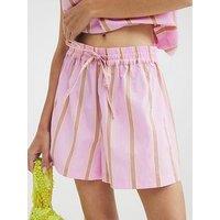 River Island Stripe Runner Shorts - Medium Pink
