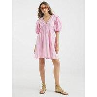 River Island Stripe Mini Dress - Pink