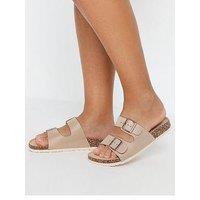 Yours Extra Wide Fit Double Buckle Footbed Sandal