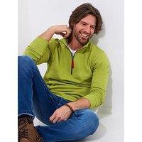Joe Browns Styled Up Funnel Neck Quarter Zip Sweat - Green