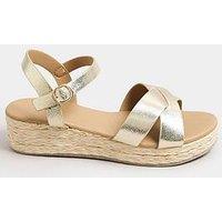 Yours Extra Wide Fit Cross Espadrille Wedge
