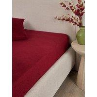 Very Home Everyday Teddy Fleece Fitted Sheet - Burgundy