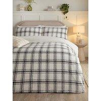 Very Home Check Printed Fleece Duvet Cover Set