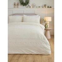 Very Home Snowflake Fairisle Embroidered Fleece Duvet Cover Set