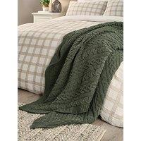 Very Home Chenille Cable Knit Blanket 150 & X 240 Cm - Green