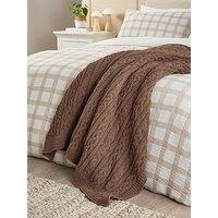 Very Home Chenille Cable Knit Blanket 150 X 240 Cm - Taupe