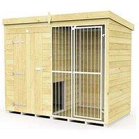 Diy Sheds 8 X 4Ft Dog Kennel And Run (Full Height With Bars) Shiplap Pressure Treated