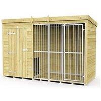 Diy Sheds 10 X 4Ft Dog Kennel And Run (Full Height With Bars) Shiplap Pressure Treated