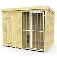 Diy Sheds 8 X 6Ft Dog Kennel And Run (Full Height With Bars) Shiplap Pressure Treated