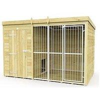 Diy Sheds 10 X 6Ft Dog Kennel And Run (Full Height With Bars) Shiplap Pressure Treated