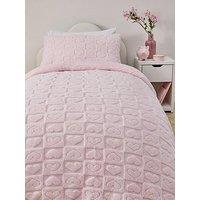 Very Home Heart 3D Teddy Fleece Duvet Set - Db
