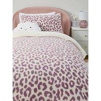 Very Home Leopard Printed Fleece Duvet Set - Sb