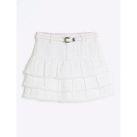 River Island Older Girls Denim Rara Skirt - White