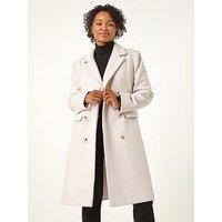 Roman Petite Double Breasted Coat - Ivory