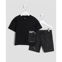 River Island Mini Boys Mesh Pocket T-Shirt Set - Black - Black