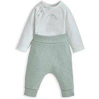 Mamas & Papas Baby Boys 2 Piece Little Brother Bodysuit & Leggings Set - Green