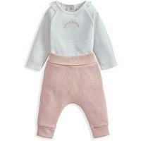 Mamas & Papas Baby Girls 2 Piece Little Sister Bodysuit & Leggings Set - Pink