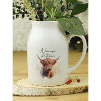 The Personalised Memento Company Personalised Highland Cow Flower Jug Vase