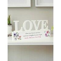 The Personalised Memento Company Personalised Floral Wooden Love Ornament