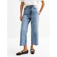 New Look Adalae Wide Leg Cropped Jeans - Light Blue
