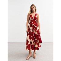 New Look Light Pink Rose Print Corset Midi Dress
