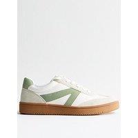 New Look Green Panelled Faux Leather Trainers