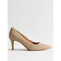 New Look Gold Metallic Court Shoes