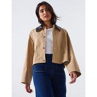 Only Collar Utility Jacket - Beige
