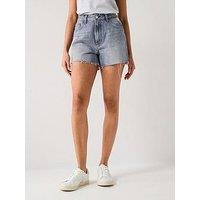 Only High Waisted Denim Short - Grey