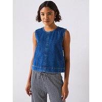Only Round Neck Denim Top - Blue