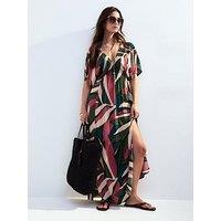 New Look Green Leaf Print Maxi Dress