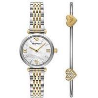 Emporio Armani Women'S 2-Hand, 2-Tone Stainless Steel Watch And Bracelet Set Ar80078Set