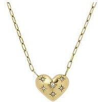 Fossil Women'S Sadie All My Love Gold-Tone Stainless Steel Heart Pendant Necklace [Jf04856710]