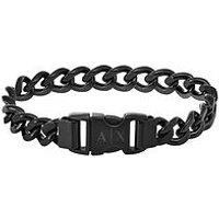 Armani Exchange Men'S Black Stainless Steel Chain Bracelet