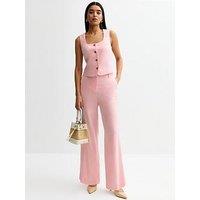 New Look Pink Linen Blend Wide Leg Trousers