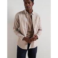 Very Man Long Sleeve Button Down Oxford Shirt - Beige