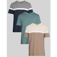 Very Man Cut And Sew T-Shirt 3 Pack - Multi