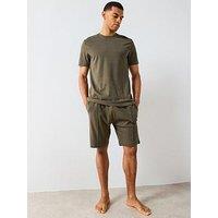 Very Man 100% Cotton Interlock T-Shirt And Short Set - Khaki