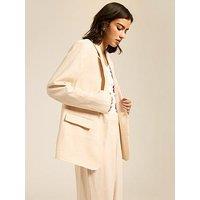 New Look Stone Linen Blend Blazer - Beige