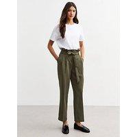 New Look Olive Green Paperbag Trousers